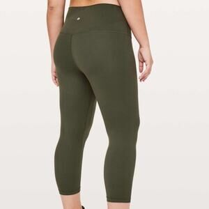 Lululemon Align Crop *21” - Dark Olive - Size 6-EUC